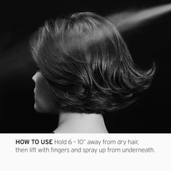 Product in use demonstrates quick lift and texture on hair.