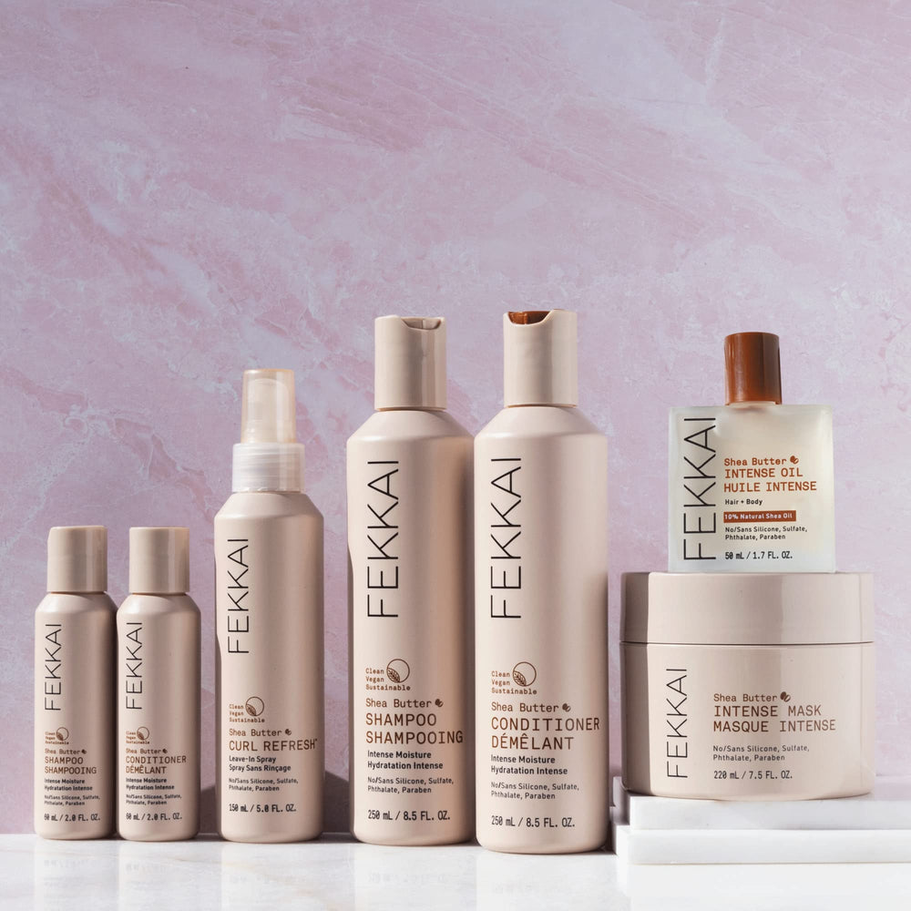Fekkai Shea Butter Intense Oil packaging highlights recyclability.