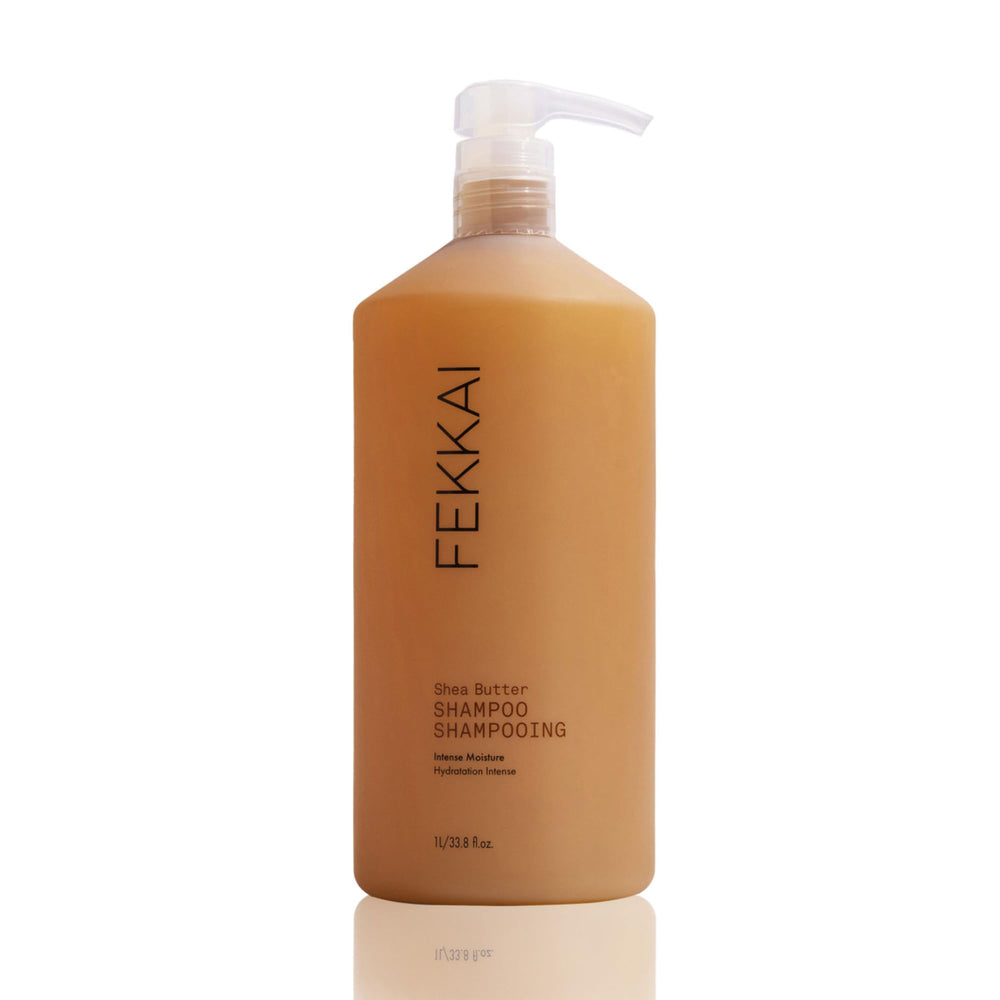 Fekkai Shea Butter Shampoo bottle front showcases moisture and shine.
