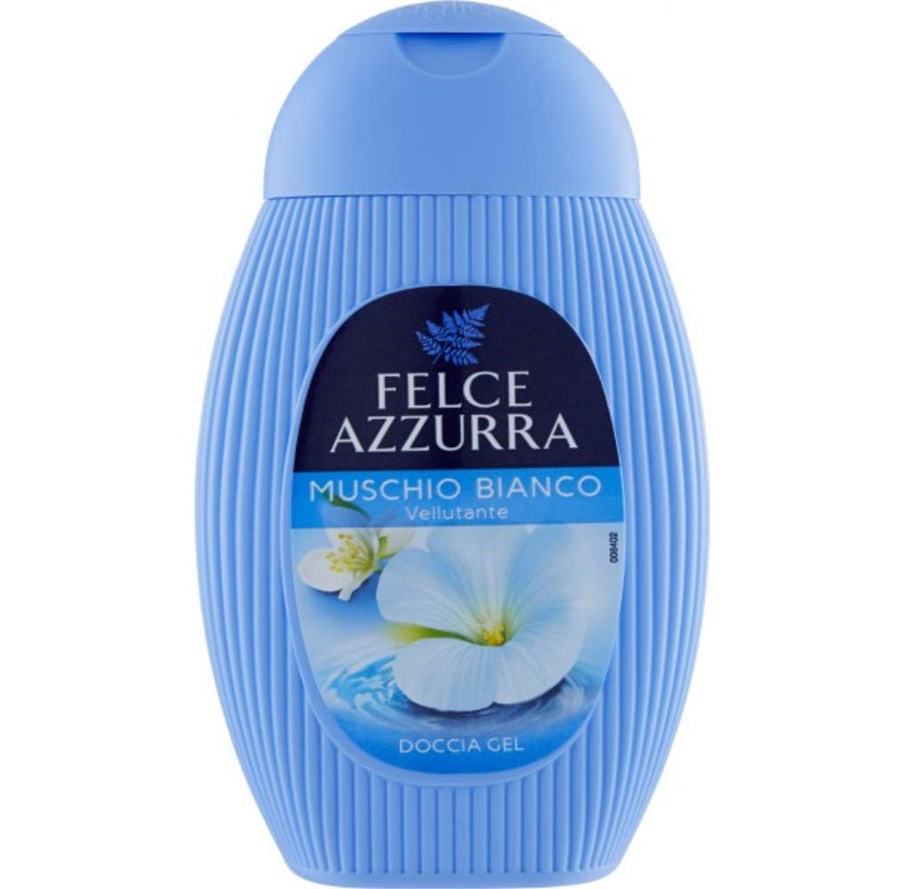 Felce Azzurra White Musk Shower Gel bottle close-up showing scent