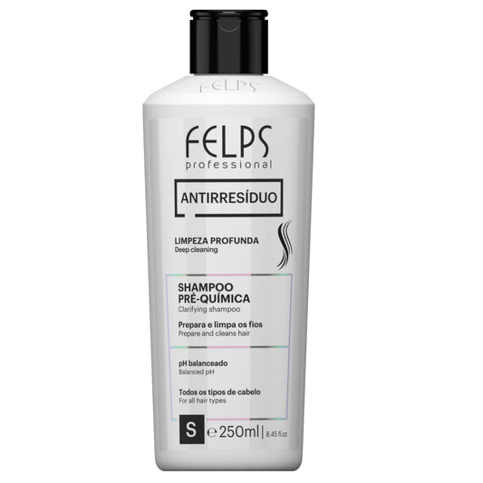 Felps Professional Clarifying Shampoo bottle pour demonstrates deep-clean action.