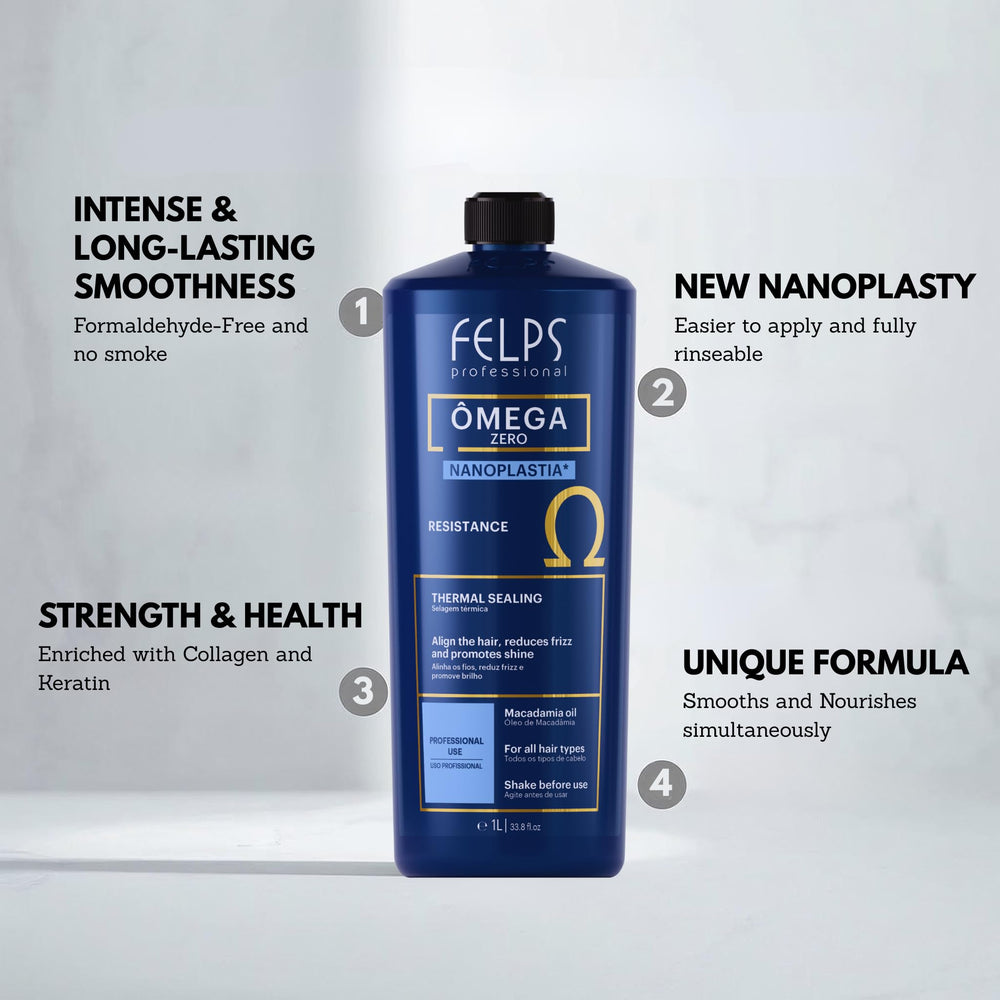Hair after Felps Professional Omega Zero treatment shows smoother, healthier-looking ends