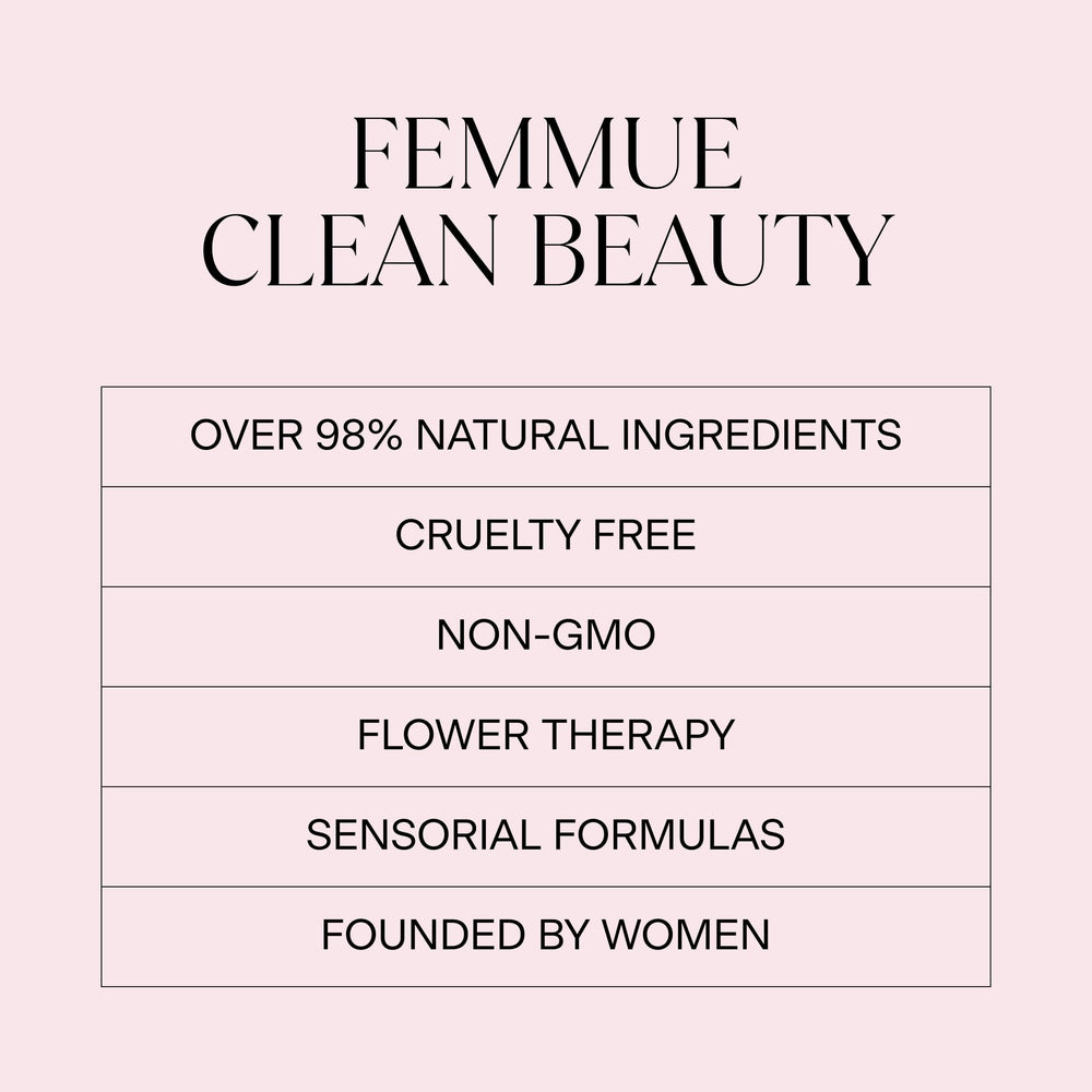 FEMMUE Lumière Cream glow shot, skin appears dewy and refreshed.