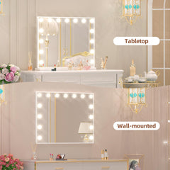 Fenchilin vanity mirror features 15 dimmable LED bulbs for precise brightness