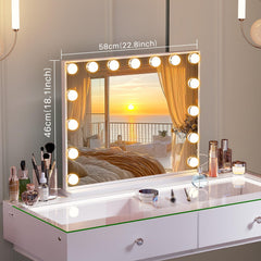 Fenchilin vanity mirror with Bluetooth speaker streams music during makeup routines