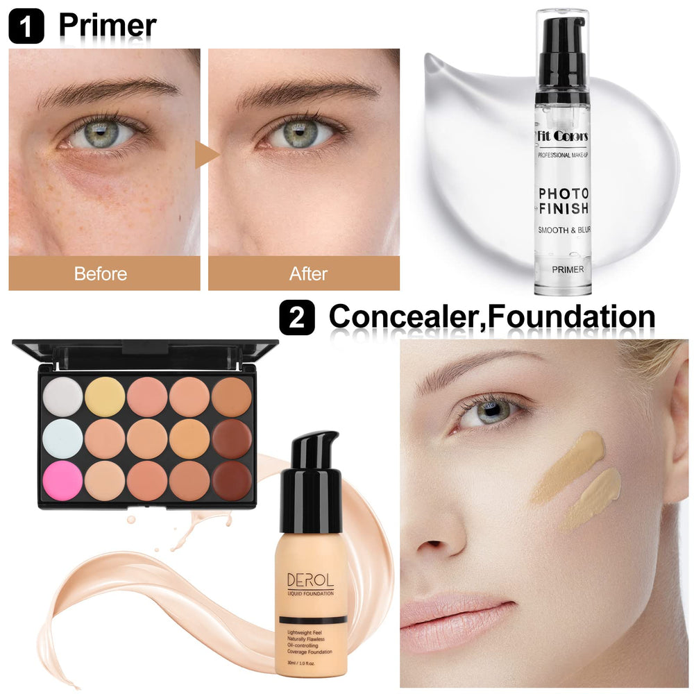 Fenshine makeup set pressed powder helps control shine for all-day wear