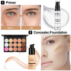 Fenshine makeup set pressed powder helps control shine for all-day wear