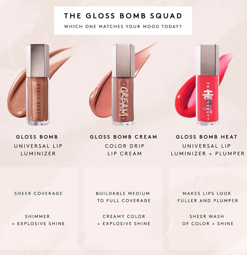 FENTY BEAUTY Gloss Bomb Cream Color Drip Honey Waffles rich moisture and shine.