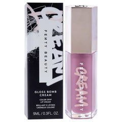 Close-up of Mauve Wives gloss-cream texture on lips