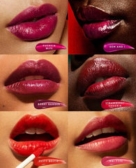 Fenty Beauty Poutsicle packaging close-up emphasizes travel-friendly design and shade Fuchsia Wife.