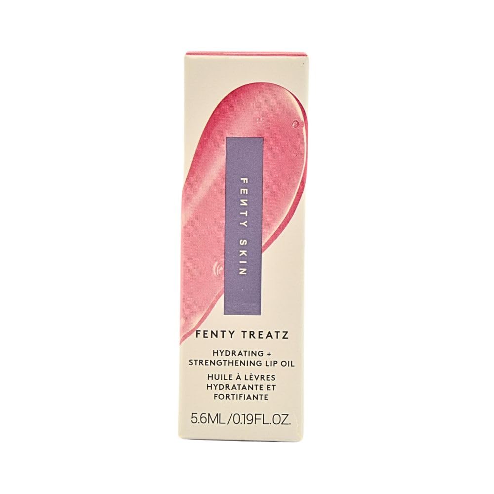 Doe-foot applicator applying Fenty Treatz lip oil smoothly