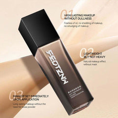 Feotznw Flawless Finish texture swatch on skin shows seamless blend.