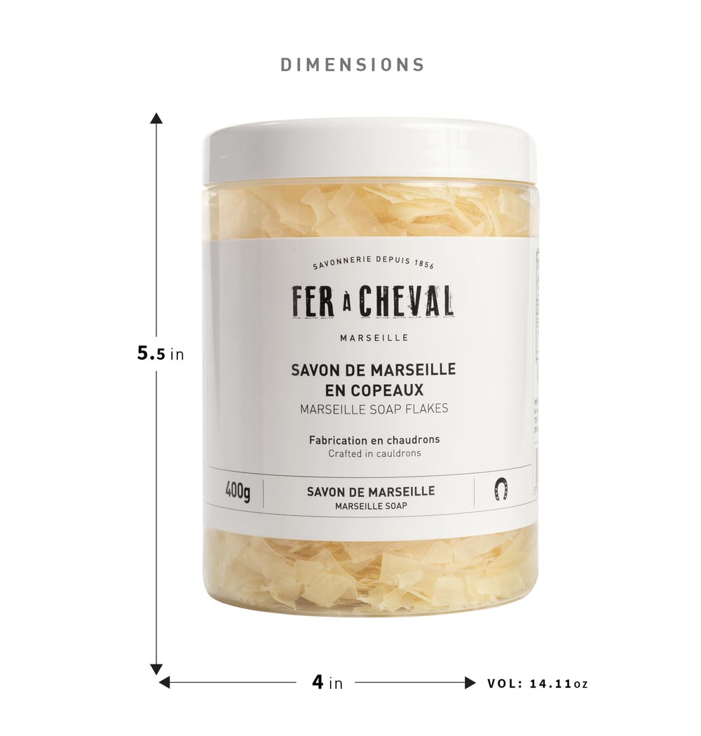 Fer à Cheval Marseille Soap Flakes dye-free base suitable for gentle cleansing projects