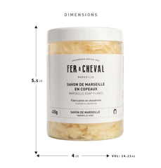 Fer à Cheval Marseille Soap Flakes dye-free base suitable for gentle cleansing projects