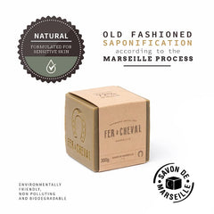 Fer à Cheval Marseille olive oil soap cube 300g packaging front for gifting