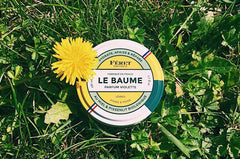 Feret Parfumeur Le Baume Violette compact vanity display for Parisian charm.