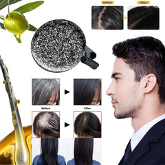 F FENG PEI organic black sesame and argan oil nourishes scalp.