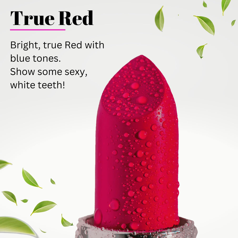 Fifth & Skin Berry Red swatch on arm highlights true blue-red tone
