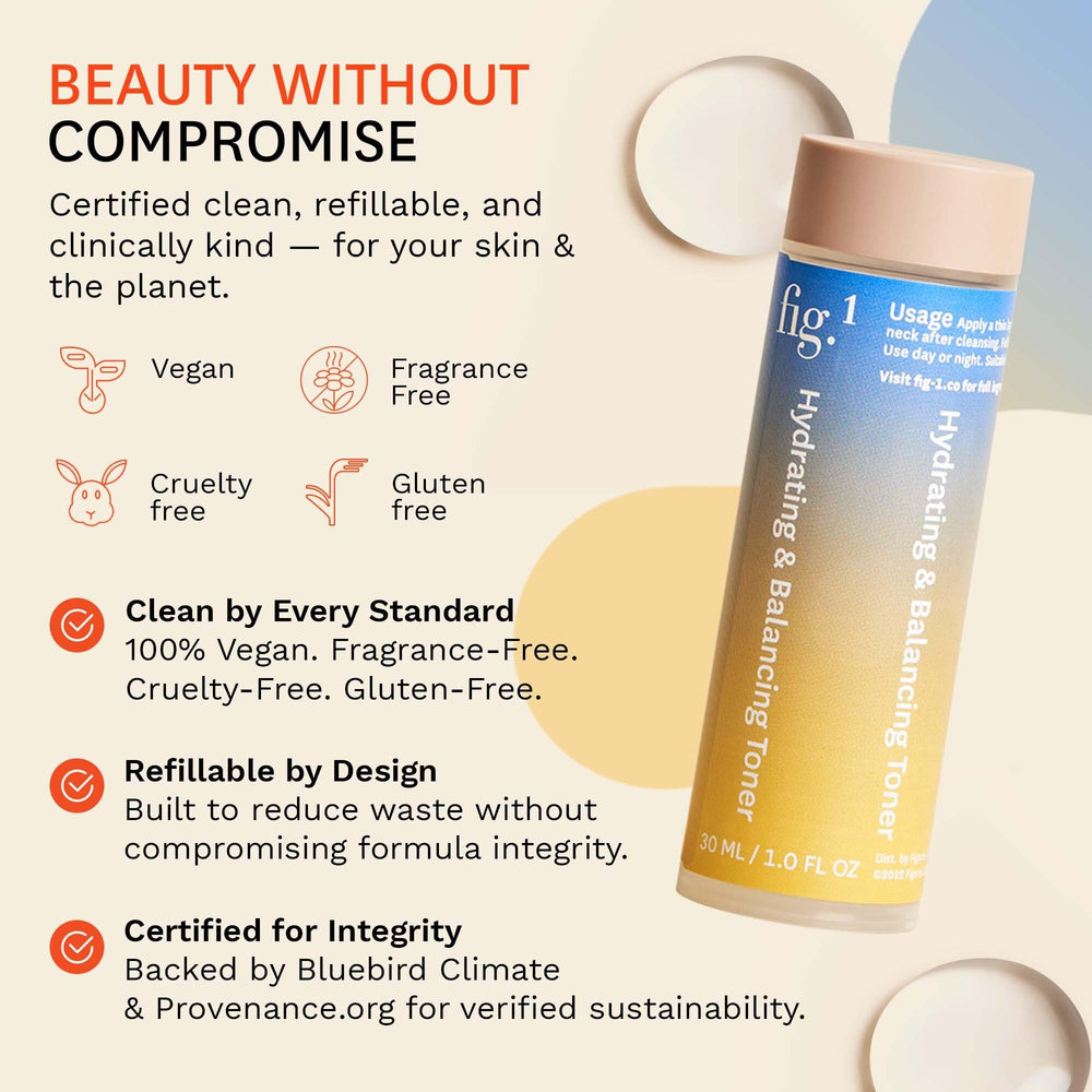 Fig.1 Hydrating Toner triple-ferment ingredients label points to glow-friendly formula.