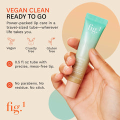 Fig.1 vegan squalane lip gloss close-up emphasizes plant-based hydration
