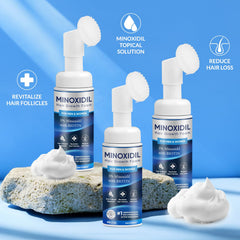 FIGTORUS Minoxidil Foam application hands demonstrates easy at-home use for men and women.