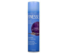 Finesse Extra Hold hairspray can side view unscented formula for all-day hold.