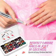 Finger Secret blooming gradient gel for 3D nail art with crisp lines.