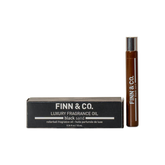 FINN & CO Black Sand fragrance oil bottle for everyday elegance.