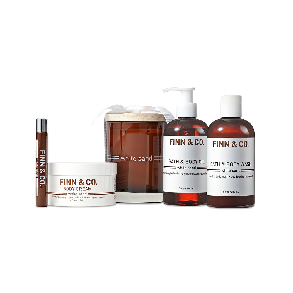 FINN & CO recyclable jar packaging on clean bathroom surface