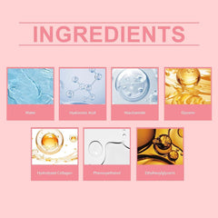Finones niacinamide-hyaluronic-collagen blend on label showing skin-supporting benefits.