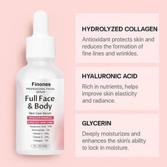 Finones serum texture close-up showing lightweight hydration and quick absorption.
