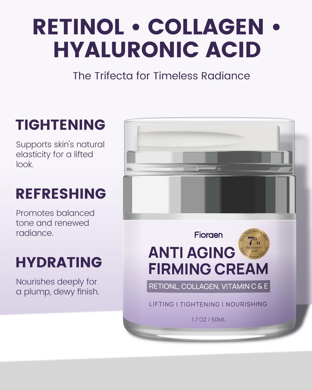 Fioraen cream application swirl demonstrates quick absorption and rich hydration.