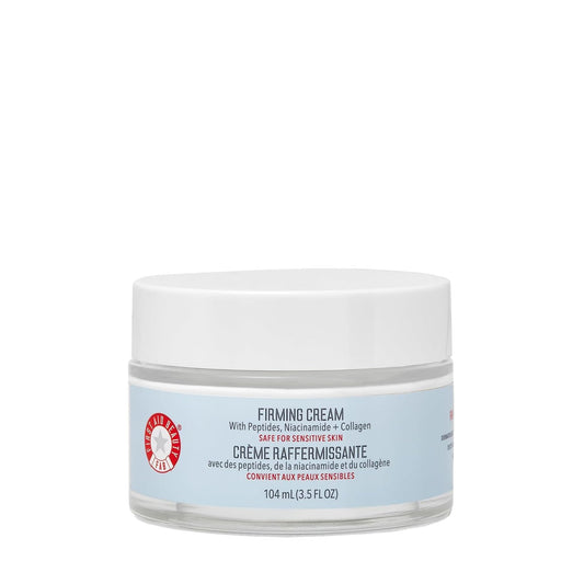 First Aid Beauty Firming Cream packaging highlights premium hydration