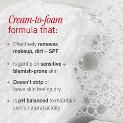 First Aid Beauty Ultra Gentle Cream-to-Foam Cleanser ingredient panel with antioxidants