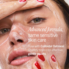First Aid Beauty Ultra Gentle Cream-to-Foam Cleanser applying routine for daily cleanse