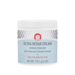 First Aid Beauty Ultra Repair Cream bottle shows quick-absorbing hydration for dry skin
