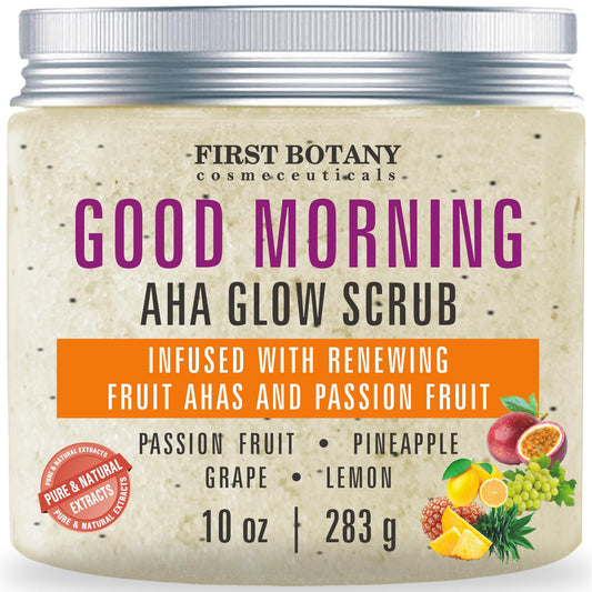 First Botany Body Scrub packaging with passion fruit aroma promotes a refreshing exfoliation routine.