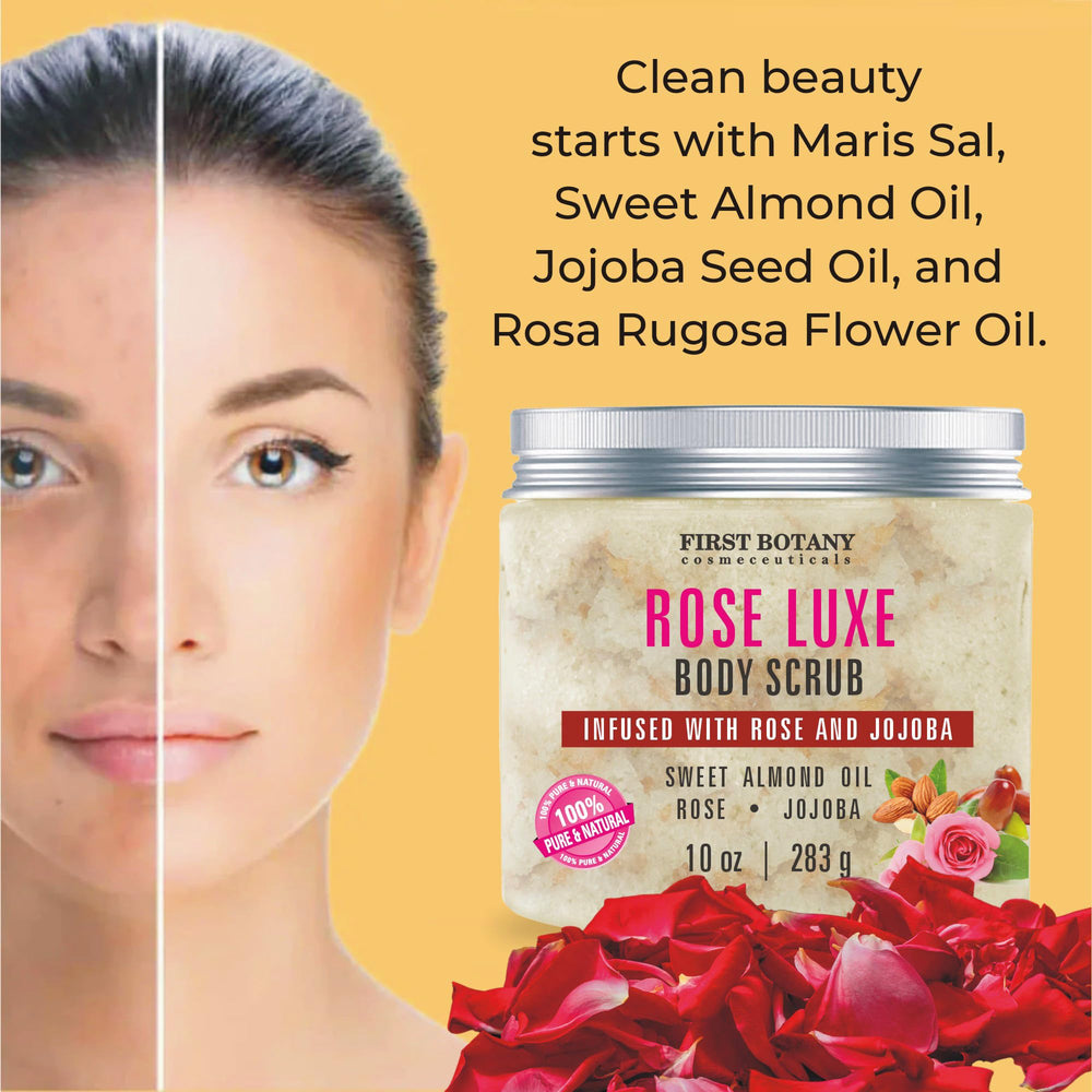 First Botany Body Scrub Rosa Rugosa oil aroma fills the air