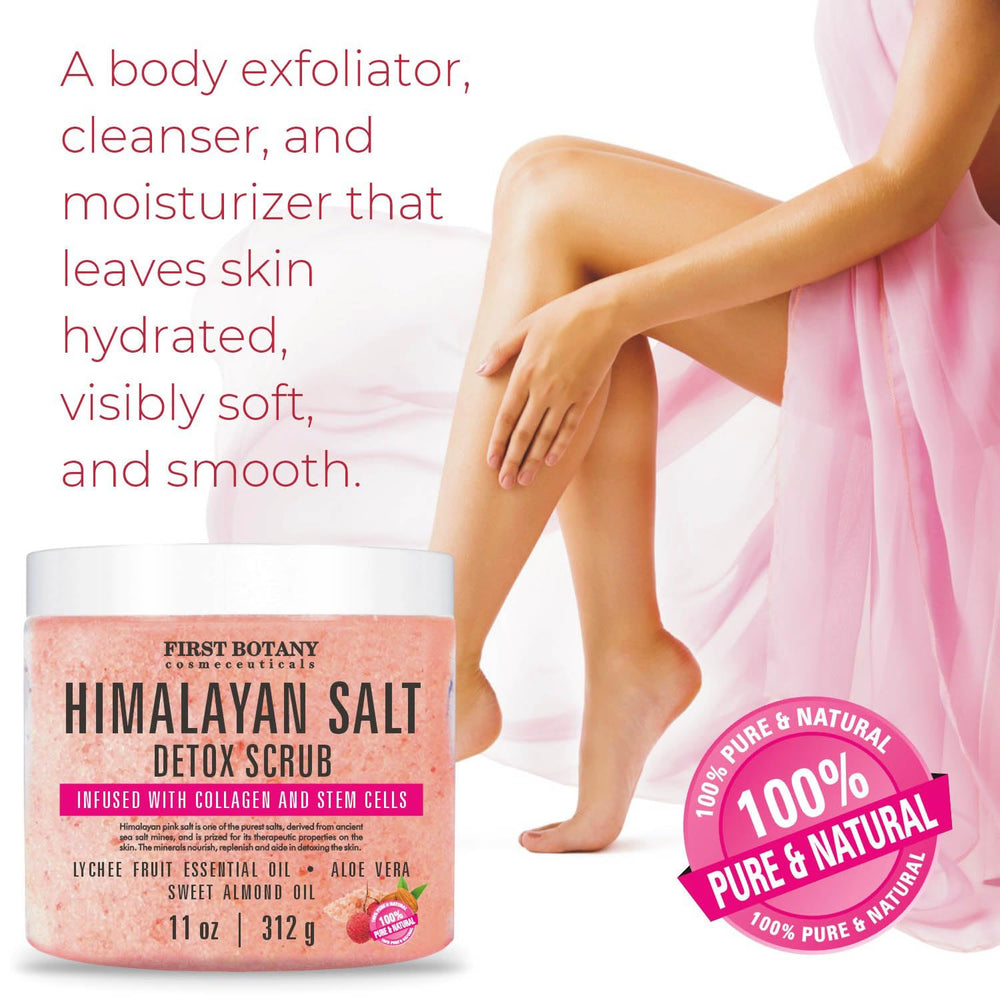 Collagen-stem cell exfoliator texture close-up for firming potential by First Botany