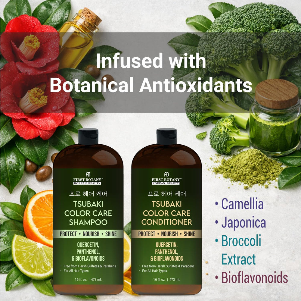 First Botany Color Care Conditioner closeup reveals gloss and frizz control.