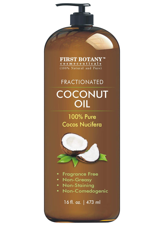 First Botany Fractionated Coconut Oil 16oz bottle for versatile skin and hair care