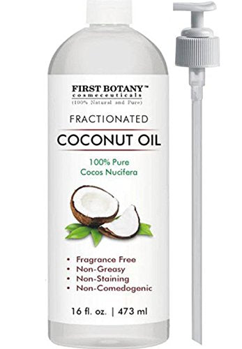 First Botany odorless fractionated coconut oil with clear appearance for smooth, non-greasy skin
