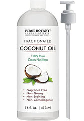 First Botany odorless fractionated coconut oil with clear appearance for smooth, non-greasy skin