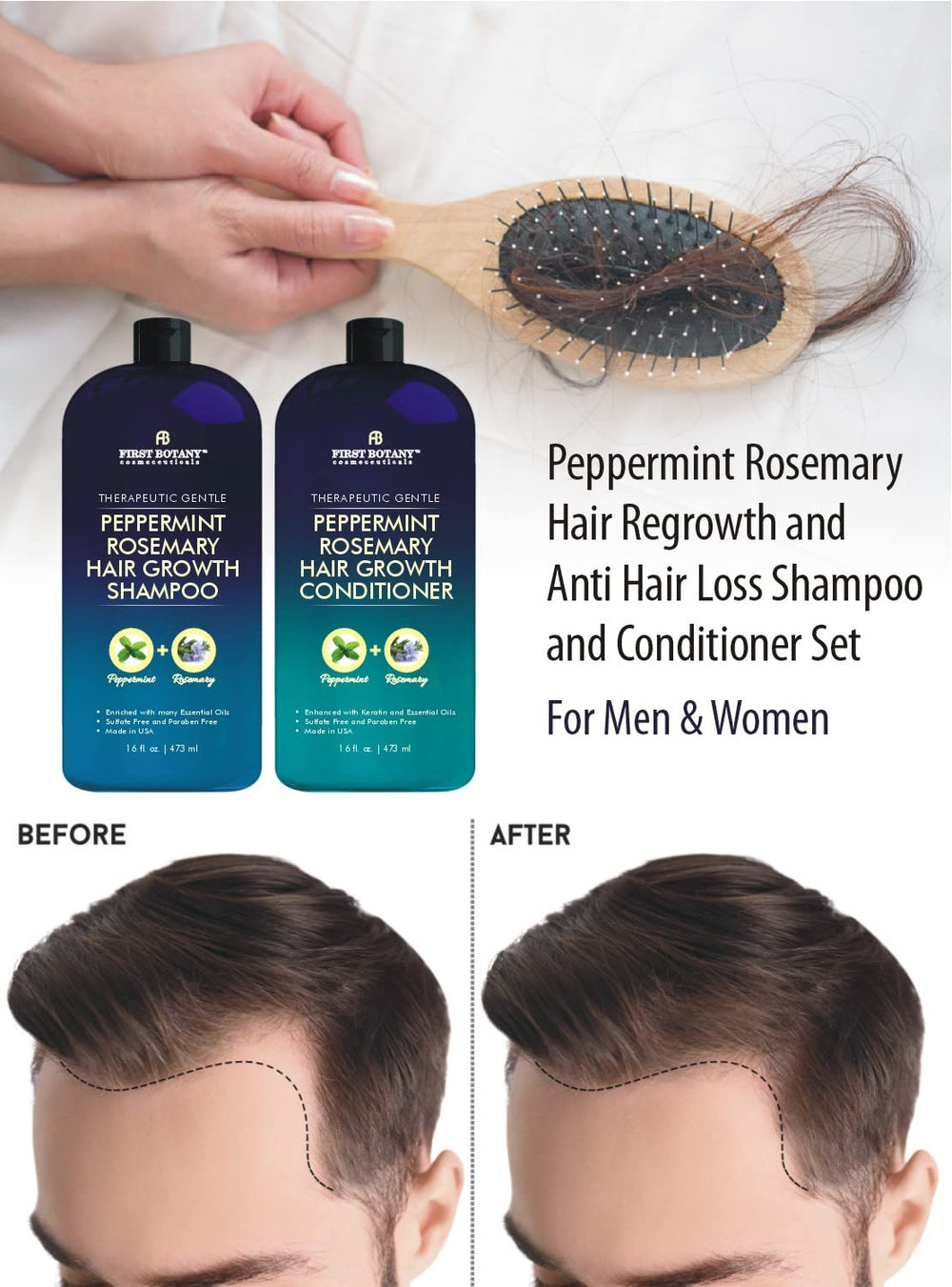 First Botany hair care application scene showing easy daily routine