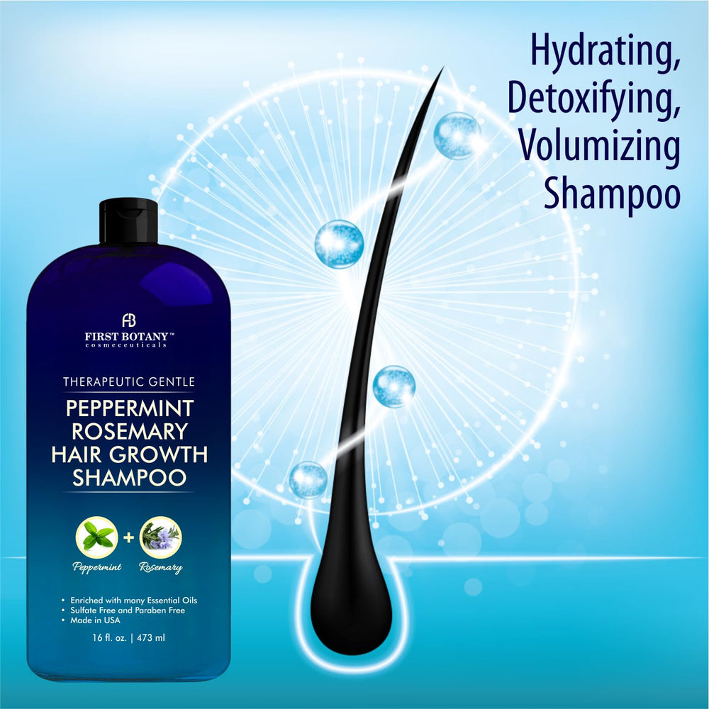 First Botany Peppermint Rosemary shampoo lather close-up highlighting cleansing and scalp care.