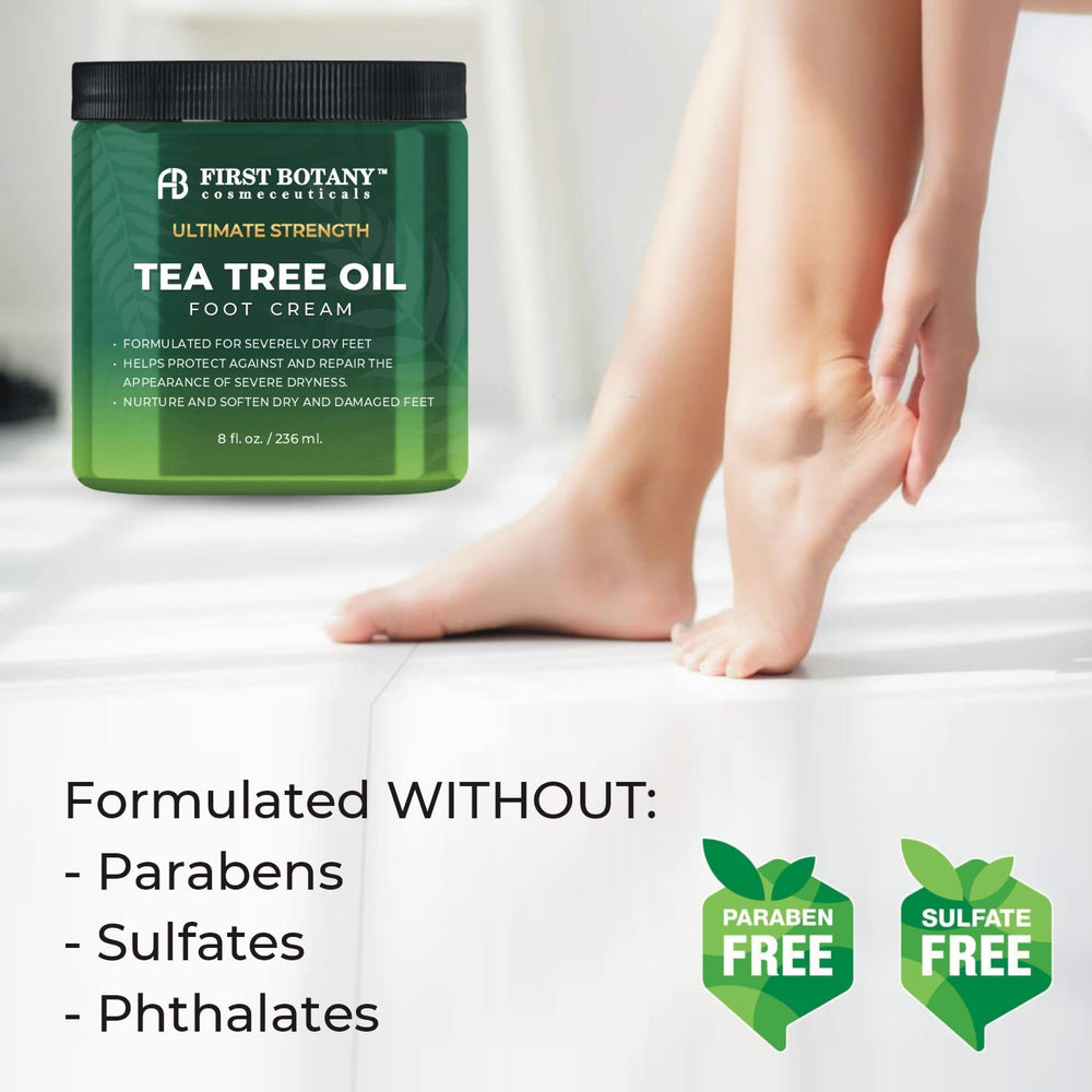 Applying the cream on heel demonstrates quick absorbing, soothing foot care