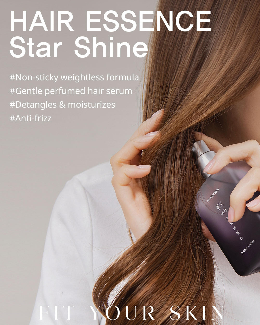 FIT YOUR SKIN Star Shine apply-on-damp-hair — lightweight nourishment before styling.