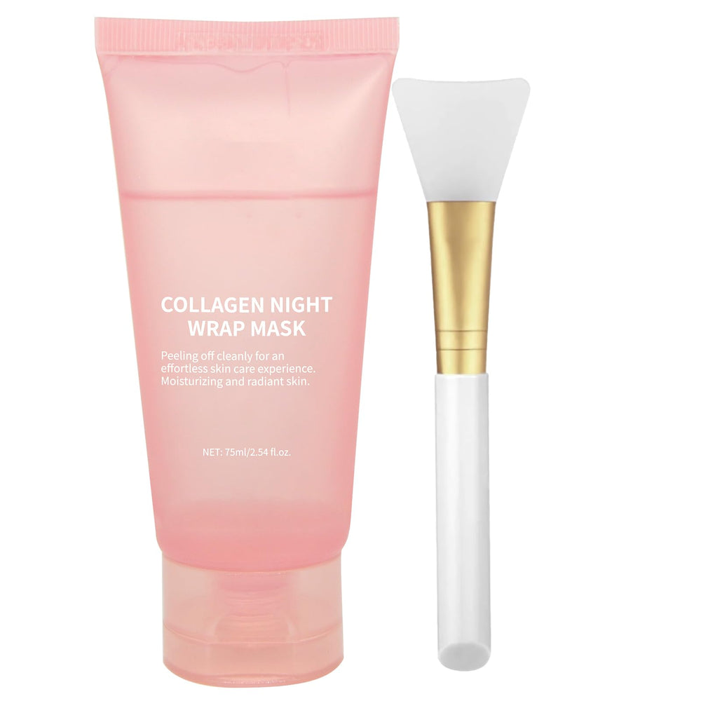Fitbuter collagen overnight wrapping mask on the face, promoting firmer skin by morning.