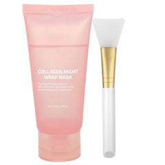 Fitbuter collagen overnight wrapping mask on the face, promoting firmer skin by morning.