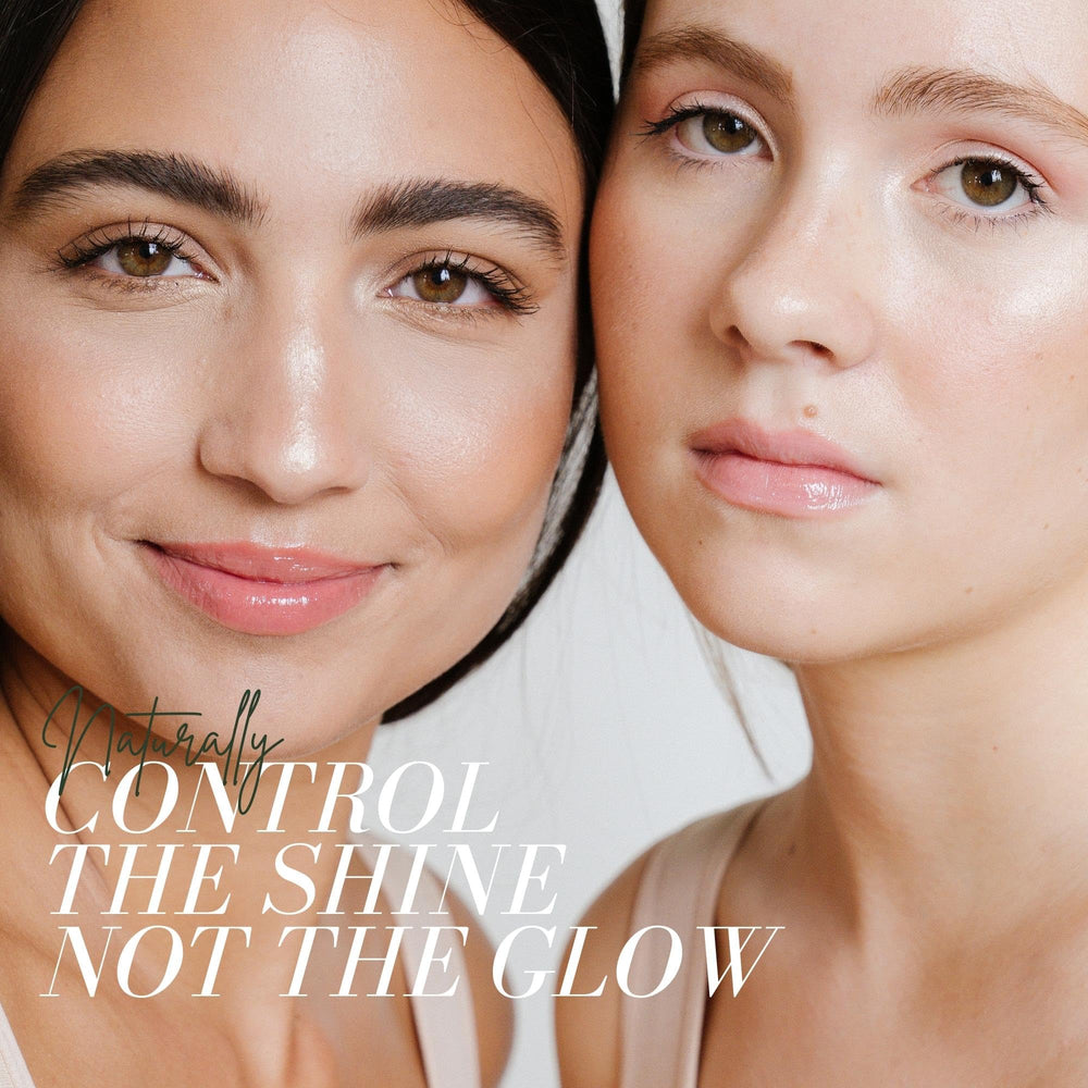Fitglow powder application demonstrates oil control and even skin.